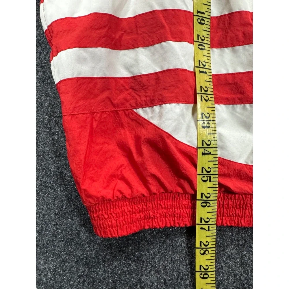 Adidas Originals Big Trefoil Windbreaker Jacket Mens M Red White Full Zip Hood